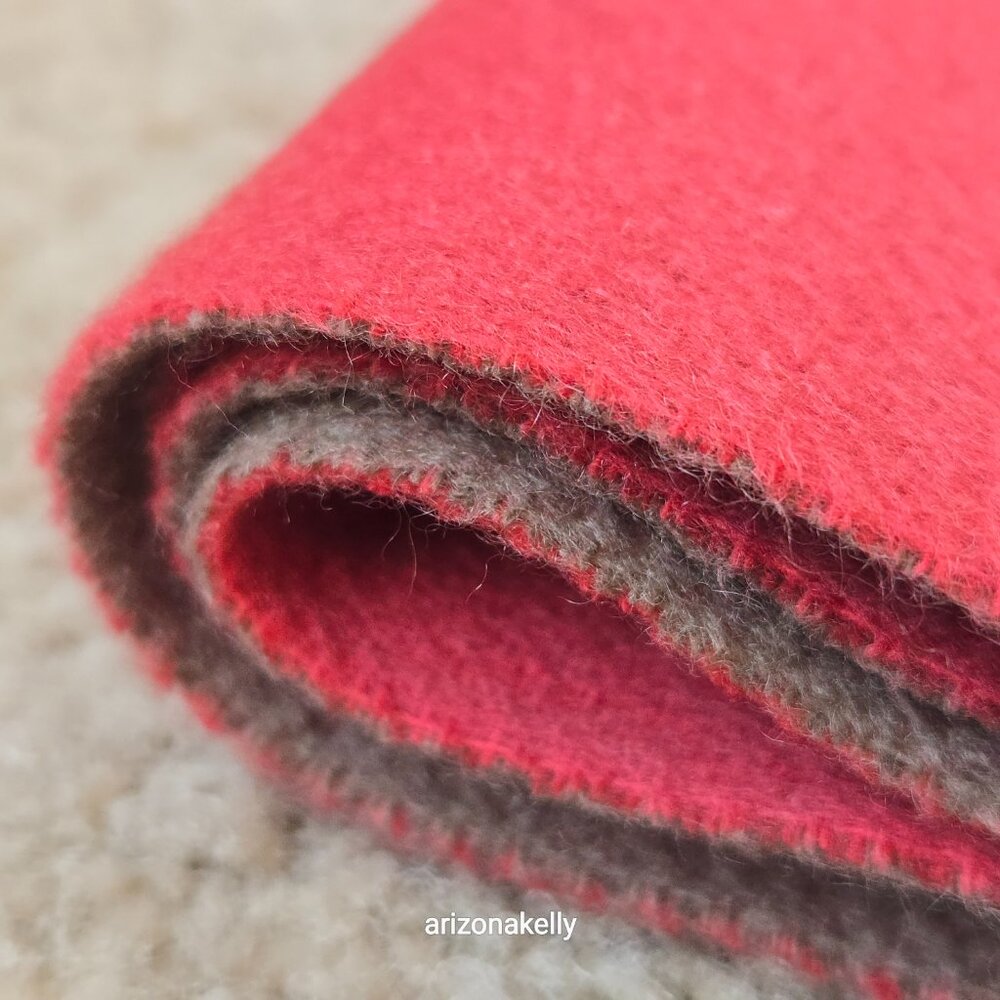 NWOT Arkis Cashmere Luxury Two-Tone Fringed Scarf Pink and Tan - Picture 13 of 15